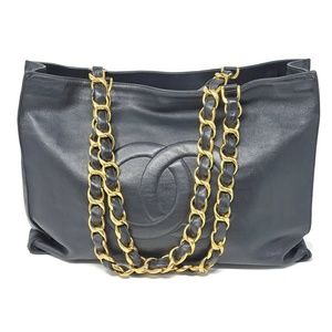 100% Auth CHANEL Lambskin Large Tote Bag